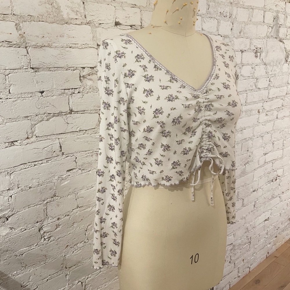 H&M Floral Drawstring Crop